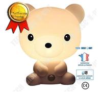 TD® Veilleuse Lampe de Nuit Chevet Table Lumière Douce Blanc Chaud Déco Cadeau Style Ours pour Chambre Enfant Bébé