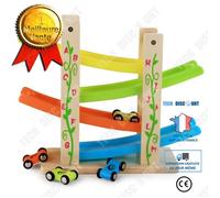 TD® Voiture de piste de glisse Voiture de piste inertielle Jouet éducatif en bois pour bébé pour enfants Voiture de piste de glisse