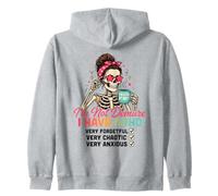 TDAH Chignon désordonné Squelette Café Oublieux Chaotique Sweat à Capuche