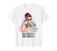 TDAH Chignon désordonné Squelette Café Oublieux Chaotique T-Shirt