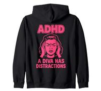TDAH Une Diva A des Distractions Neurodiversité Amusante Sweat à Capuche