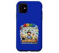 TDAH We Think More Things Before Breakfast Jeu de Mots drôle Coque pour iPhone 11