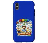 TDAH We Think More Things Before Breakfast Jeu de Mots drôle Coque pour iPhone X/XS