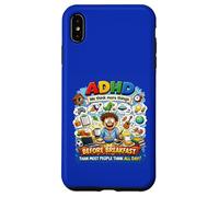 TDAH We Think More Things Before Breakfast Jeu de Mots drôle Coque pour iPhone XS Max