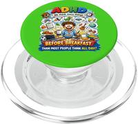 TDAH We Think More Things Before Breakfast Jeu de Mots drôle PopSockets PopGrip pour MagSafe