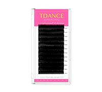 TDANCE Extensions de cils individuels semi-permanents en soie classique de qualité supérieure D Curl 0,18 mm d'épaisseur, utilisation en salon professionnel, longueurs mixtes 14 à 19 mm dans un seul