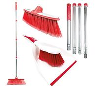 TDBS The Dustpan and Brush Store Balai d'intérieur avec pelle à poussière, poils synthétiques, tête de 20,3 cm, design flexible, poignée ergonomique en caoutchouc, idéal pour les sols d'intérieur