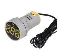 TDCuizent Ampèremètre AC 22 mm Trou de montage Affichage numérique LED Compteur de courant 2 A-100 A 380 V Jauge de panneau industriel avec membrane pour surveillance de circuit électrique 5 couleurs