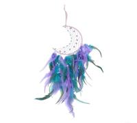 TDCuizent Attrape-plume fabriqué à la main avec plumes et perles - Décoration murale bohème à suspendre pour chambre à coucher, salon, lune - Ornements pour femmes, amis, mariage, pendaison de