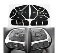 TDCuizent Autocollant de réparation de bouton de volant pour Jeep Renegade 2013-2023 et Compass 2017-2021 - Autocollant en vinyle noir avec lettrage blanc pour restaurer les commandes délavées - Type