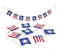 TDCuizent Bannière en feutre rouge, blanc et bleu pour le jour de l'indépendance et les célébrations, décorations de fête patriotique avec artisanat fait à la main pour une suspension polyvalente pour