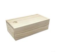 TDCuizent Boîte de rangement en bois avec couvercle coulissant, organiseur de tiroir coulissant en pin pour cartes, souvenirs, cadeaux de mariage, cadeaux de réveillon de Noël, projet d'artisanat en