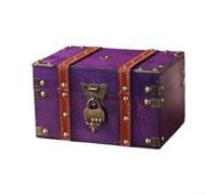 TDCuizent Boîte de rangement rétro en bois avec serrure pour décoration d'intérieur, organiseur de bureau sécurisé pour bijoux et trésors, classique pour Noël et spécial pour les occasions, plusieurs