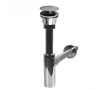 TDCuizent Bonde de lavabo moderne à fixation murale avec siphon à parfum en ABS chromé et acier inoxydable anti-obstruction 32 mm pour lavabo de salle de bain