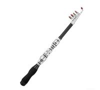 TDCuizent - Canne à pêche télescopique courte pliable en 5 sections à pointe souple sensible de 31 cm pour bateau, rocher, surf, casting, équipement de voyage portable en noir, rouge, bleu (noir-1,5 m