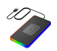 TDCuizent Chargeur de voiture sans fil 15 W avec silicone antidérapant et indicateur LED Matériau ABS pour plusieurs modèles de smartphones via câble USB (USB de 100 cm)