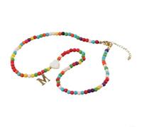 TDCuizent Collier de perles en plastique doré 26 lettres Bijoux tendance | 26 perles en forme de lettre, finition en plastique doré, réglable de 41 à 50 cm, confort léger, déclaration de mode