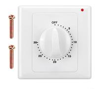 TDCuizent Compte à rebours AC 220 V Contrôle mécanique électronique Minuteur 86 panneaux 120 minutes Indicateur LED 2000 W Pompe à eau Contrôleur d'appareils ménagers (minuterie 30 min)