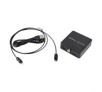 TDCuizent Convertisseur audio coaxial vers optique SPDIF adaptateur pour RCA stéréo 3,5 mm pour HDTV barre de son haut-parleur casque et lecture numérique vers analogique extracteur compact noir
