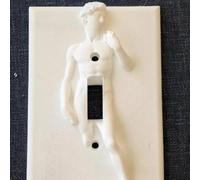 TDCuizent Couvercle d'interrupteur imprimé, art moderne pour sculpture, plaque murale, matériau PLA, plaque frontale décorative pour la maison, le bureau, la décoration intérieure, blanc (style A)