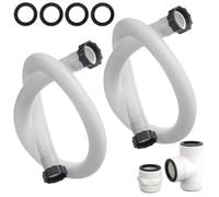 TDCuizent Ensemble de connecteurs de tuyau de pompe de filtre de piscine avec répartiteur en T de 3,8 cm, tuyaux de piscine de 150 cm, kit de connexion de pompe de filtre pour Intex pour piscine hors