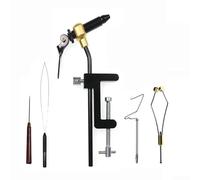 TDCuizent Étau rotatif de pêche à la mouche avec pince en C réglable en métal pour hameçons jusqu'à 1,6 mm Noir 20 cm (outil B + 4 ensembles)