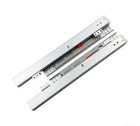 TDCuizent Glissières de tiroir au sol montées au sol à fermeture douce en acier, construction en trois étapes, extension complète, fonctionnement silencieux, guides de montage inférieur, finition