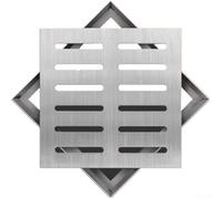 TDCuizent Grille d'évacuation carrée en acier inoxydable robuste 150 mm, 200 mm, 250 mm, système de drainage extérieur avec kit d'installation (150 mm)