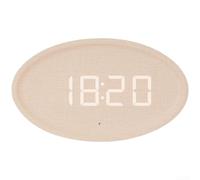 TDCuizent Horloge murale nordique ovale à affichage numérique avec luminosité automatique, alimentation USB, décoration moderne pour salon, chambre à coucher, cuisine, bureau, support silencieux sans
