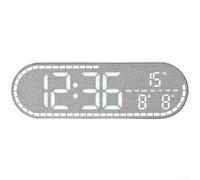 TDCuizent Horloge numérique LED de style géométrique au design moderne avec date, heure, alarme, affichage de la température, 4 niveaux de luminosité, écran désactivé, pour décoration de salon, bureau