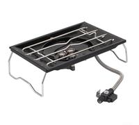TDCuizent IGT Réchaud de table portable pour camping à 3 brûleurs avec bouclier coupe-vent en acier inoxydable Barbecue Grill pour randonnée pique-nique Barbecue Outil de montage Noir/argenté (noir)