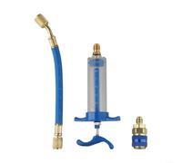 TDCuizent Injecteur de teinture à l'huile 30 ml avec adaptateur coupleur rapide côté bas connecteur SAE 1/4 pour système de climatisation de voiture, HVAC R134A, outils de service de climatisation