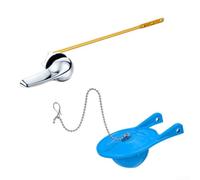 TDCuizent Kit d'assemblage de tige de chasse d'eau avant réglable de 13 à 21 cm avec levier en métal - Chaîne complète - Laiton antirouille - Argent robuste - Pour la plupart des réservoirs à montage
