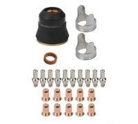 TDCuizent Kit de 24 consommables pour cutter plasma PT-60 JASIC PRO CUT 45 Torche avec 10 électrodes, 10 embouts de buse de 1 mm, 1 coupelle de bouclier, 2 guides d'arrêt, 1 anneau tourbillonnant