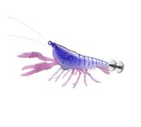 TDCuizent Leurre de pêche écrevisses avec lumière LED - Appât calmar coulant lentement pour pieuvre et seiche - Double crochet pour la pêche en mer de nuit et les eaux troubles - 12,5 cm - 15,5 g (02)