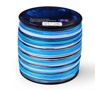 TDCuizent Ligne de pêche à 4 brins en polyéthylène 500 m - Fil multifilament haute résistance avec faible mémoire de forme - Anti-coulée lisse - Pour la pêche en eau salée et eau douce - Bleu