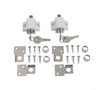 TDCuizent Lot de 2 loquets de sécurité UPVC pour fenêtre et porte coulissante en alliage d'aluminium avec clés pour portes de terrasse battantes et protection de sécurité de la maison Finition blanche