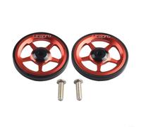 TDCuizent Lot de 2 roues de vélo pliables en aluminium pour vélos Brompton - Roulettes de rechange légères à roulement scellé, coupe CNC, 60 mm de diamètre (rouge)