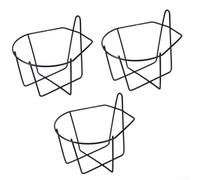 TDCuizent Lot de 3 supports muraux en fer pour pot de fleurs - Support de suspension en métal pour balcon, jardin, intérieur et extérieur - Finition noire - Soudure robuste