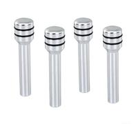 TDCuizent Lot de 4 boutons de verrouillage de porte intérieure de voiture en alliage d'aluminium pour voitures, camions, SUV, remorques, accessoires automobiles, 49 mm de long, argent, rouge, noir