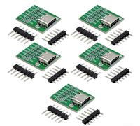 TDCuizent Lot de 5 adaptateurs DIP pré-soudés pour module Breakout avec broches VCC GND USB 2.0 Transmission de données pour projets électroniques Prise convertisseur PCB (vert)