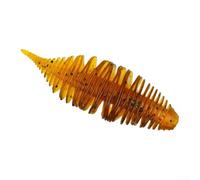 TDCuizent Lot de 5 vers de pêche en plastique souple - 7 cm - Crankbait flottants avec têtes plombées - Texture nervurée réaliste pour pêche au bar - Vert kaki bleu rose marron (B)