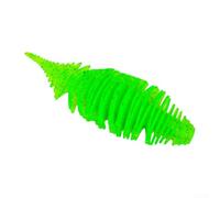 TDCuizent Lot de 5 vers de pêche en plastique souple - Crankbait flottants de 7 cm avec têtes plombées Texture nervurée réaliste pour pêche au bar - Vert kaki bleu rose marron (A)