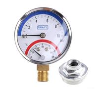 TDCuizent Manomètre et thermomètre 2 en 1 pour systèmes de chauffage au sol avec large plage de pression 0-10 bar et tolérance haute température 0-120 °C (G1)