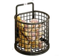 TDCuizent Panier de rangement mural de cuisine en fil de fer ventilé pour ail, oignon, assaisonnement, racines, support en maille peu encombrant avec grille, chevalet de présentation multifonction