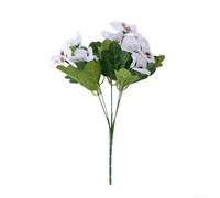 TDCuizent Pensées artificielles en soie réalistes pour maison, hôtel, centre commercial, décoration élégante et durable, arrangement floral artisanal, 32 cm (blanc)