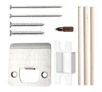 TDCuizent Plaque de gâche à lèvre étendue en acier trempé extra large de 2 mm avec coins arrondis avec vis renforcées, chevilles en bois, kit complet pour portes intérieures et extérieures (couleur