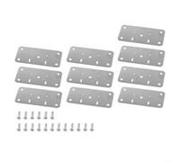 TDCuizent Plaque de réparation de charnière pour armoire en acier inoxydable avec vis, panneau latéral, kit de renfort pour trous cassés sur tables, tiroirs, commodes et étagères (10 pièces-B)