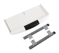 TDCuizent Plateau pour clavier sous le bureau - Hauteur réglable - Roulements à billes lisses - Résistant aux chocs - ABS - 55 x 27 cm - Porte-stylo intégré - Gris blanc noir - Installation pour