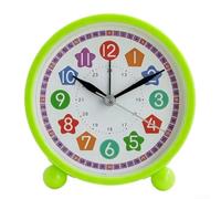 TDCuizent Réveil analogique pour enfants avec chiffres segmentés colorés - Grand cadran - Son doux - Apprentissage facile de l'heure - Rose bleu arc-en-ciel - Rond - 10,67 cm - Pour chambre à coucher